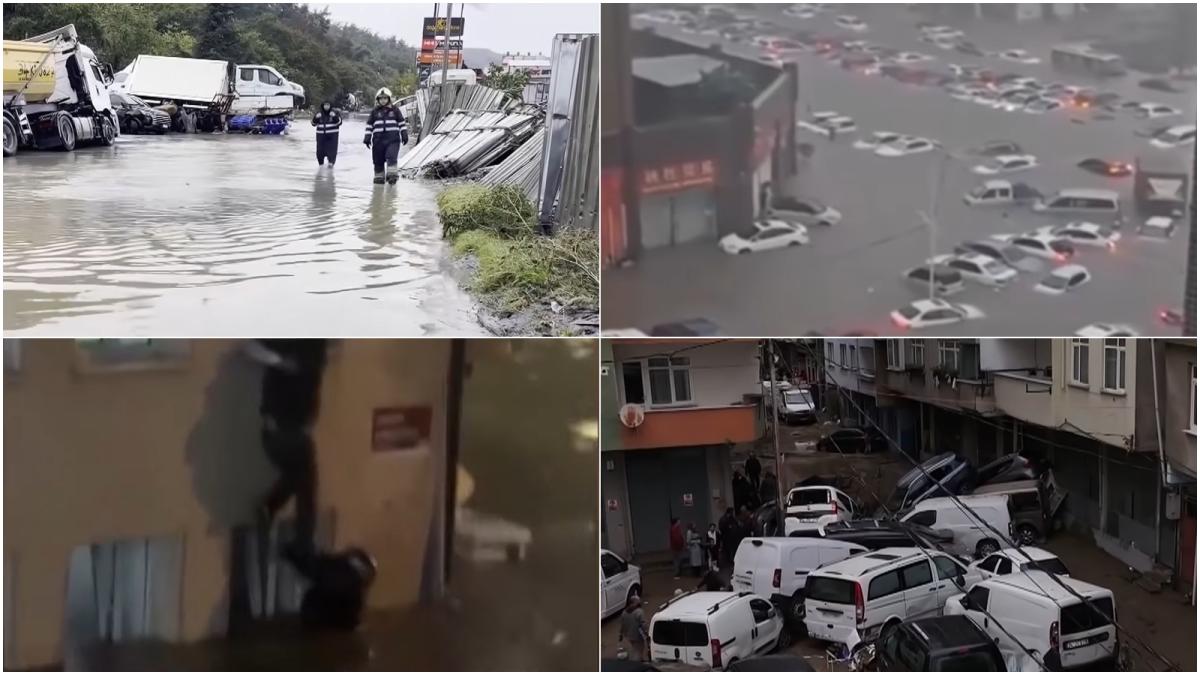 Potop istoric la Istanbul: cele mai violente ploi din ultimii 83 de ani au provocat victime