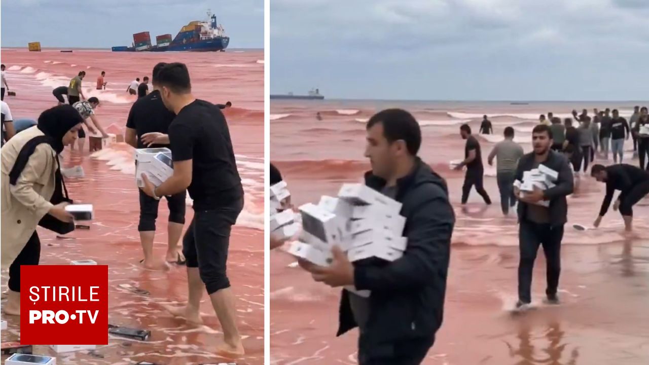 Haos în Strâmtoarea Ormuz: pescari iranieni recuperează bunuri de lux din containerele unei nave scufundate