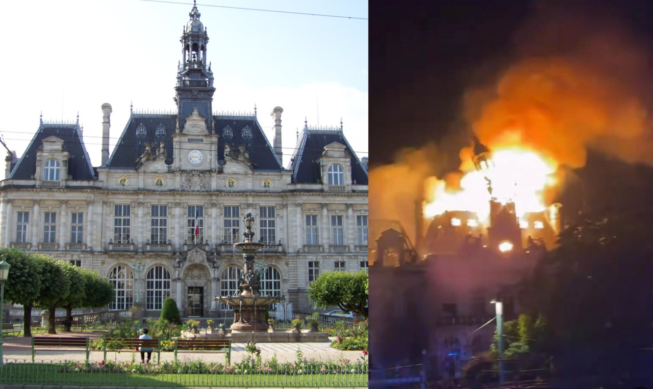 Primăria orașului Limoges din Franța a fost distrusă de un incendiu provocat de protestatari
