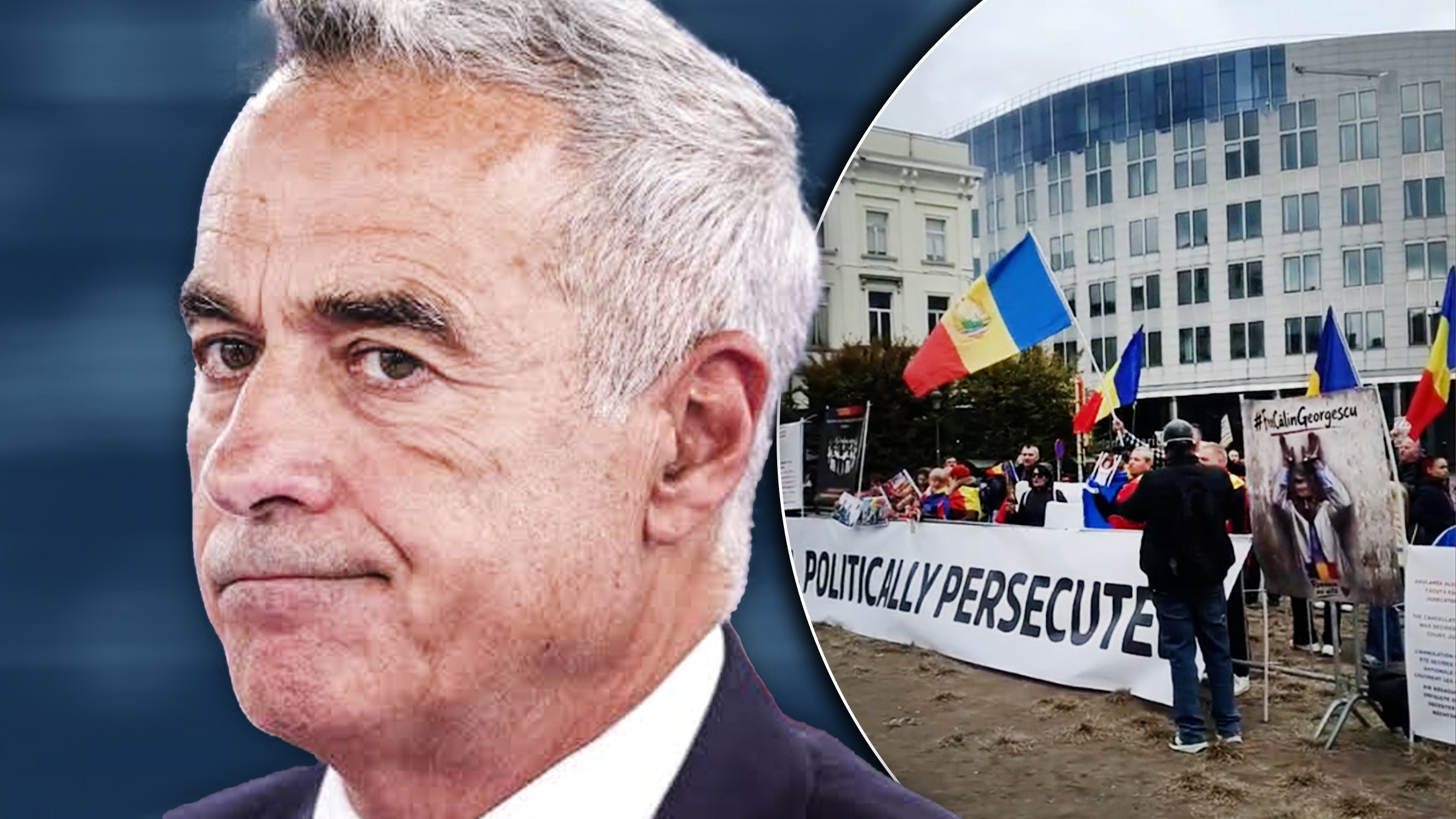 Protest în fața Parlamentului European la Bruxelles pentru susținerea lui Călin Georgescu