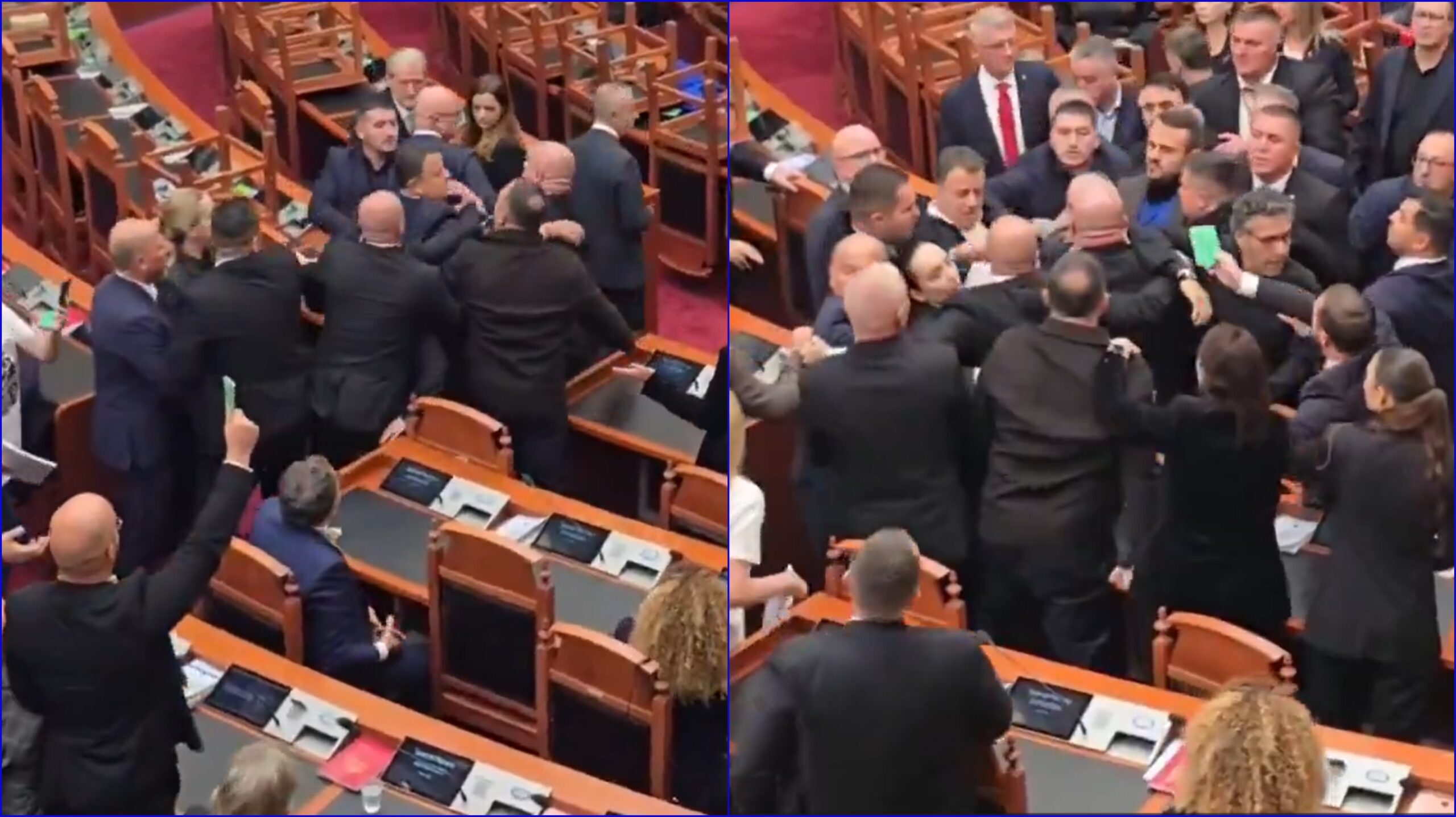 Violență în Parlamentul Albaniei: Deputații s-au luptat după acuzații de represiune împotriva studenților