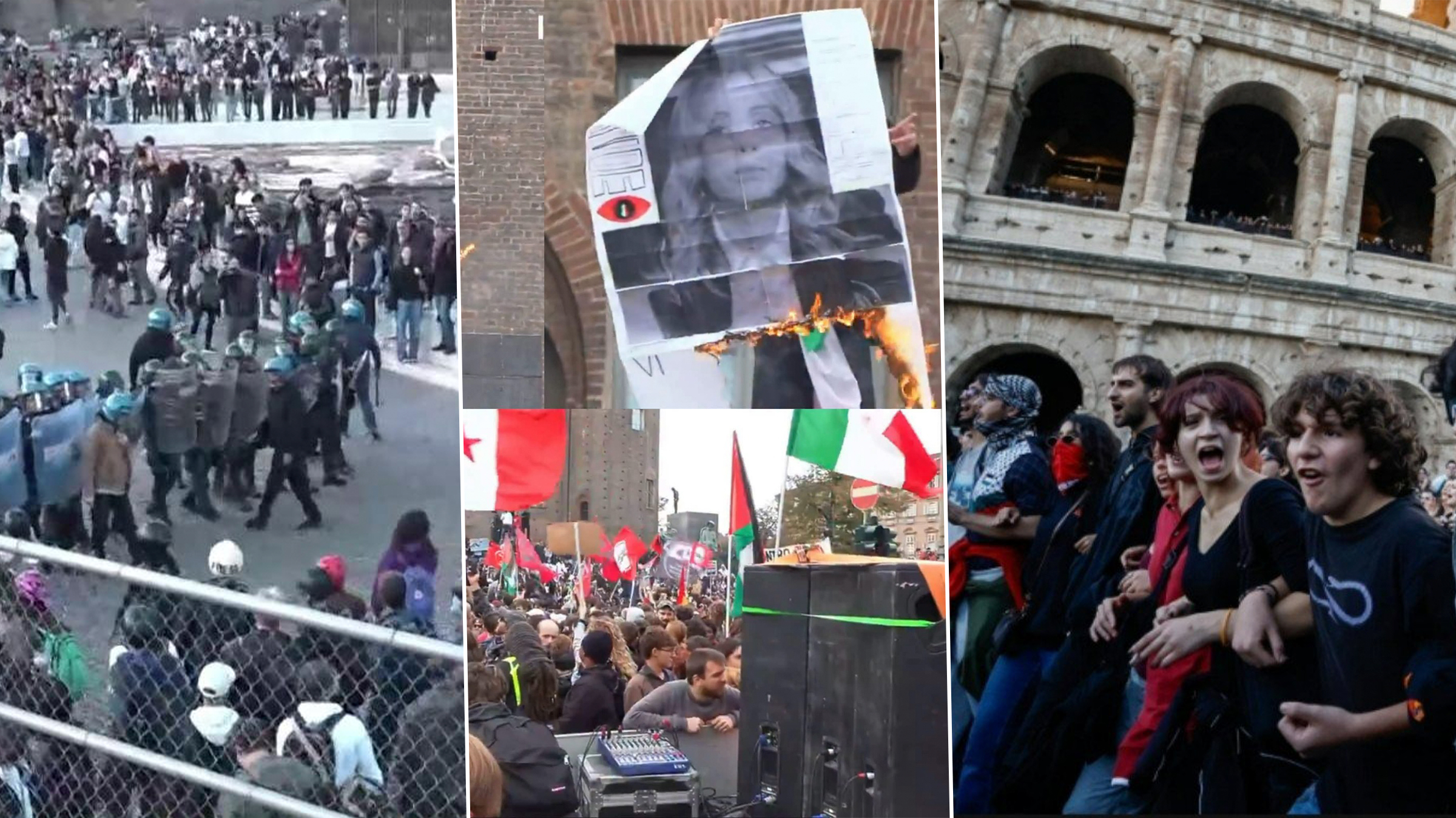 Proteste violente în Italia: Colosseumul a fost ocupat, au avut loc ciocniri cu poliția și arestări