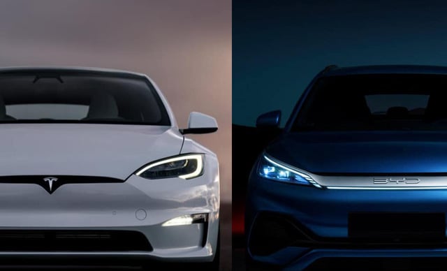BYD își pierde avantajul în fața Tesla pe piața globală de mașini electrice