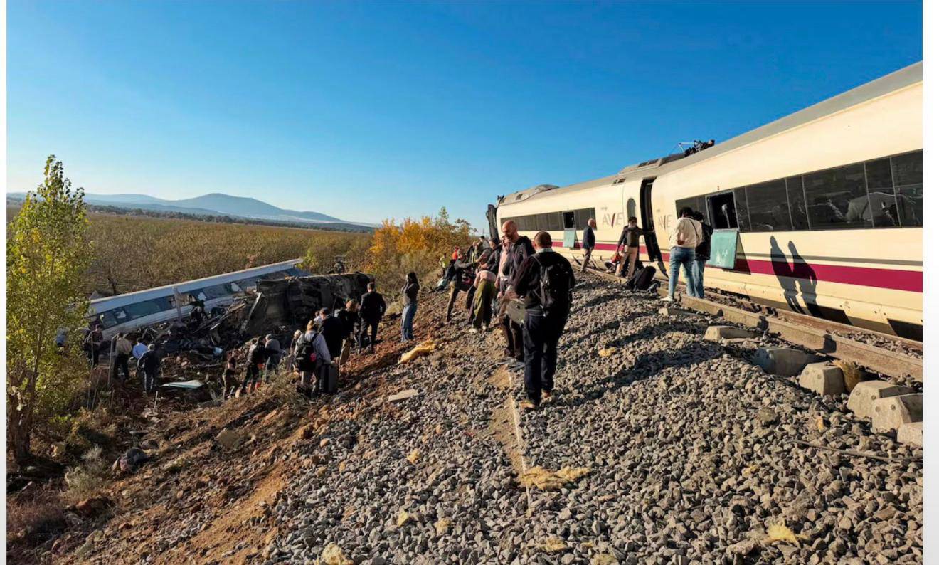 Accident feroviar violent în Spania: Trenuri de mare viteză s-au ciocuit, bilanțul victimelor este grav