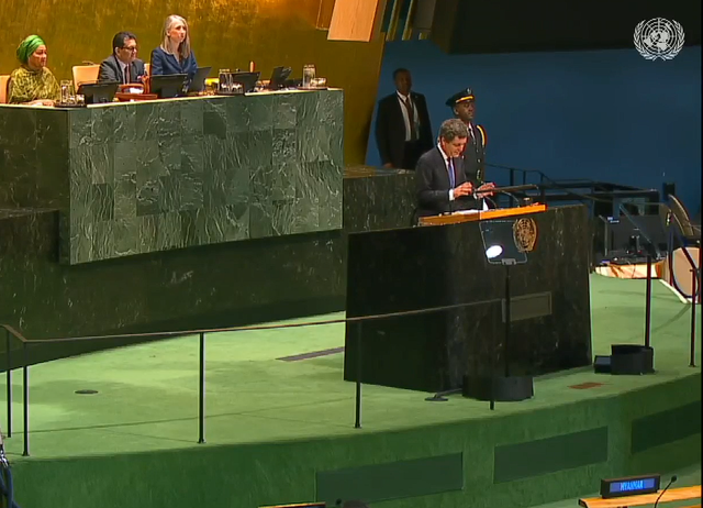 Nicușor Dan, la ONU: Europa este ținta unui război hibrid condus de Federația Rusă