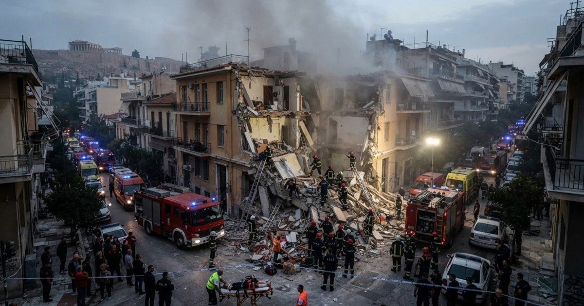 Tragedie în centrul Atenei: Șase persoane au murit într-o explozie cauzată de scurgerea de gaze