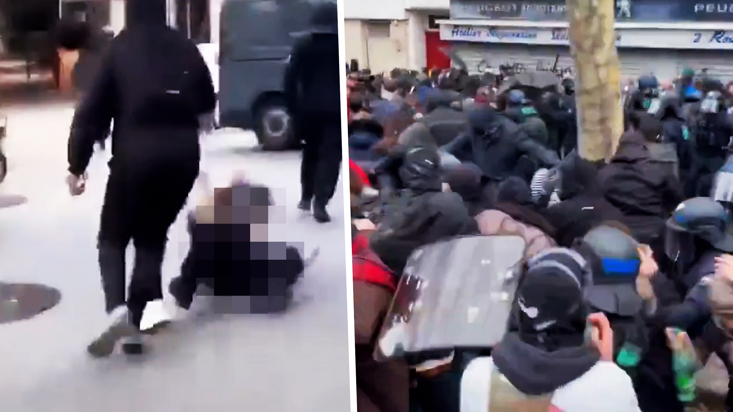 O polițistă a fost agresată violent în timpul protestelor elevilor din Franța