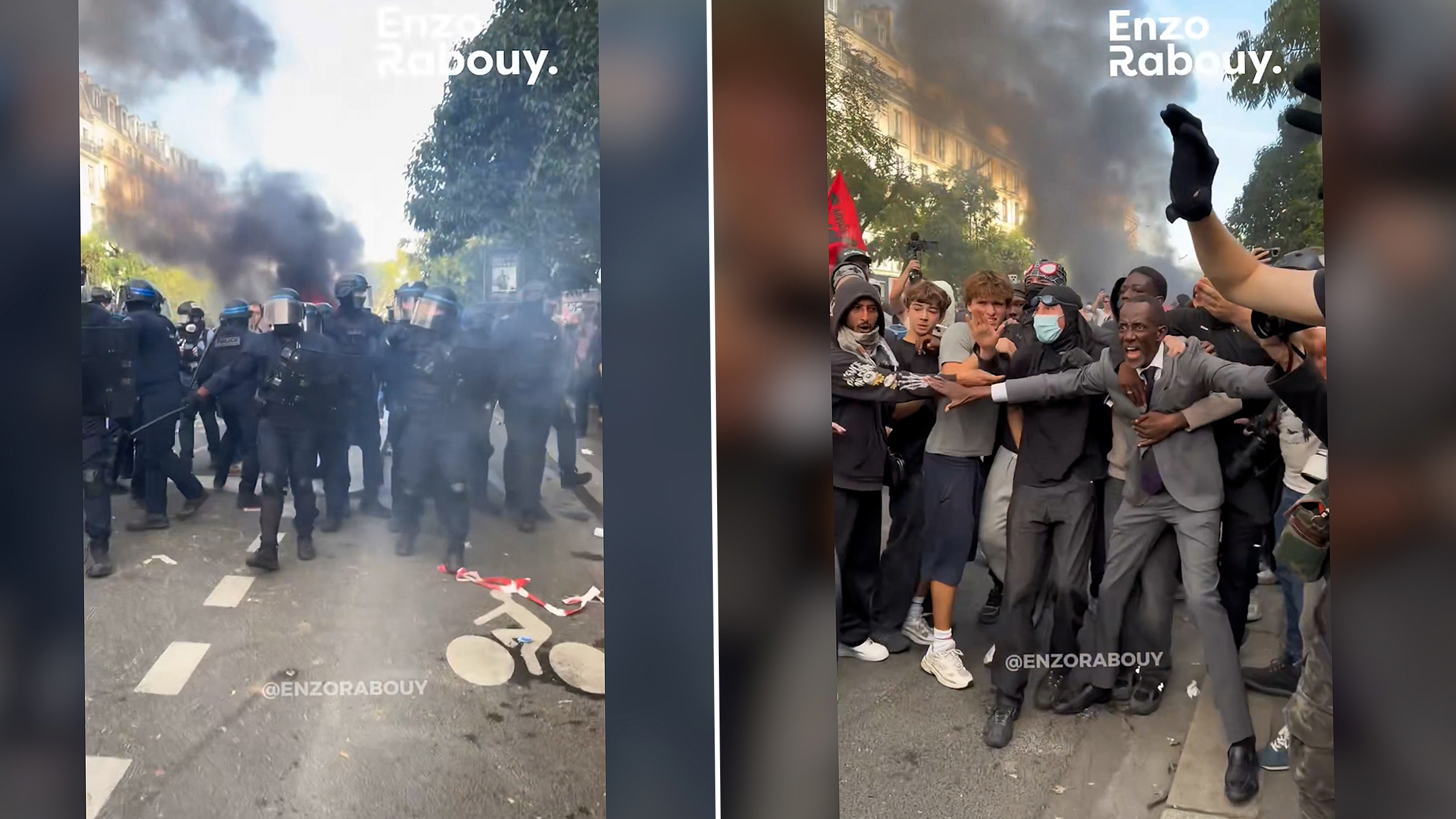 Primarul orașului Saint-Denis s-a pus scut uman între jandarmi și elevi în timpul protestelor din Franța