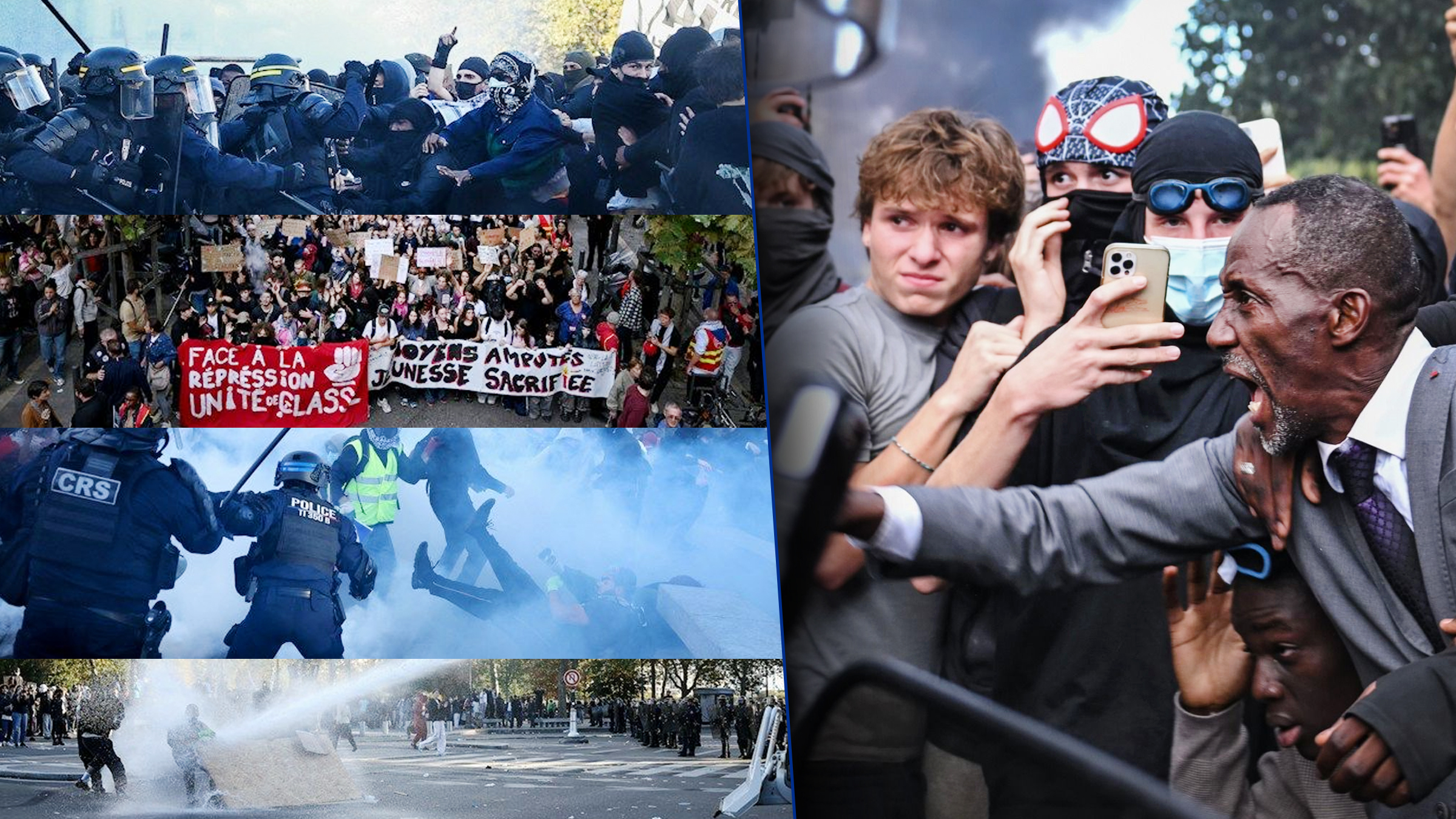 Proteste violente în Franța: poliția a folosit gaze lacrimogene, iar un primar a intervenit între forțe și elevi