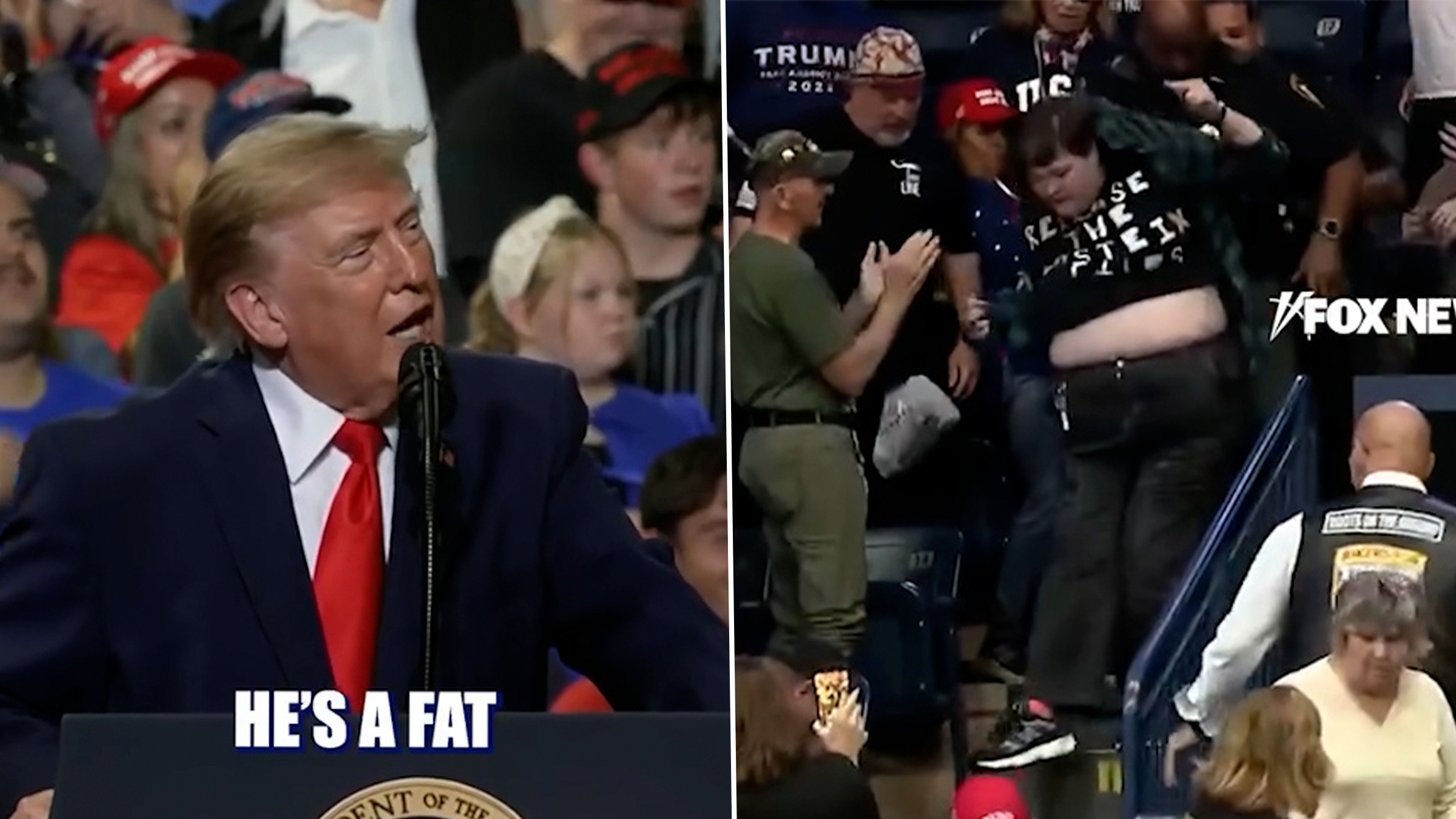 Incident la mitingul electoral al lui Trump din Ohio: președintele a insultat o protestatară